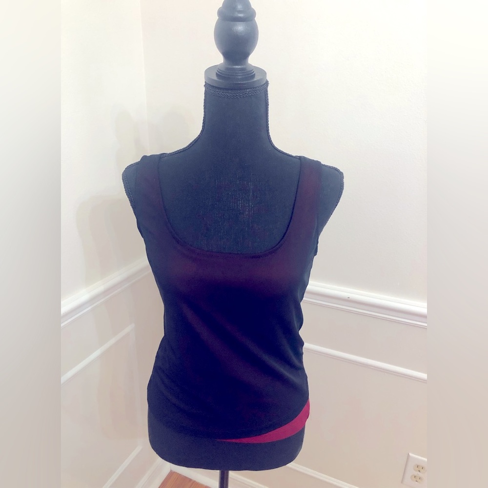 Red and Black Layered Asymmetrical Tank